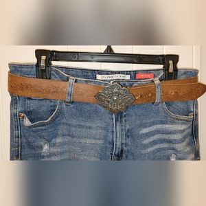 Women's Large Brown Leather Belt